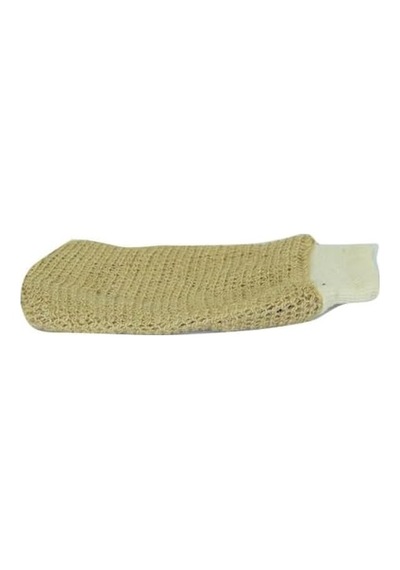 Sisal Lastikli Masaj Kesesi: 11x23 Cm Açık Ahşap