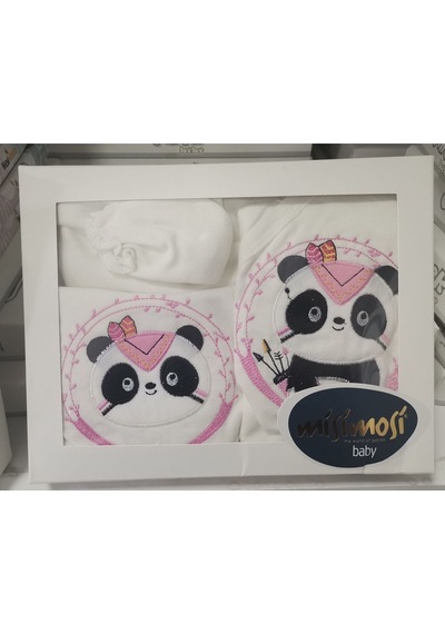 Missimosi Ayıcıkpembe 5 Li Zıbın Seti Hastane Çıkışı Pamuklu Pembe