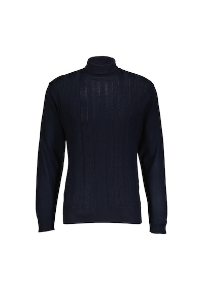 Finesuits Erkek Desenli Yünlü Kazak 2422201014.dstbr Lacivert