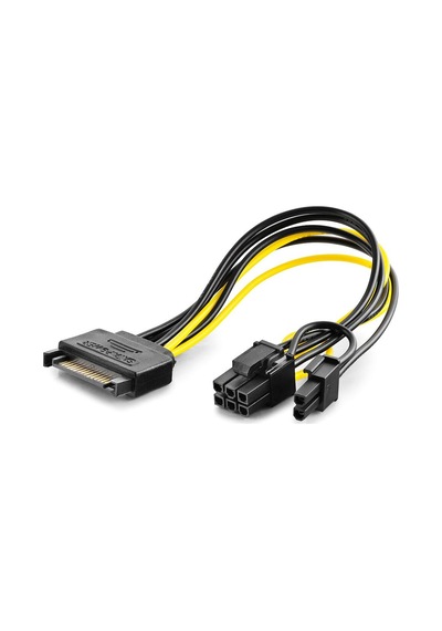 Sata To 6+2 Pin Ekran Kartı Power Kablosu 26 Cm - Siyah Hdx5570 Evimdeyokyok