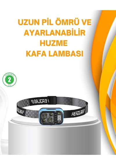 Su Geçirmez Led Kafa Lambası 53 Çalışma Modu Güç Ekranlı Renkli