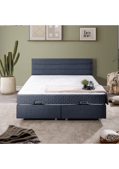 Sofia Çift Kişilik Baza Başlık Letto Yatak Seti - Lacivert 180 x 200