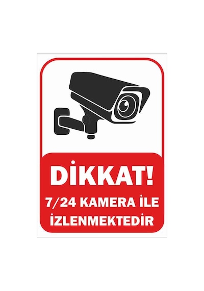 7/24 Kamera Ile Izlenmektedir Uyarı Yönlendirme Levhası 25 35 Cm