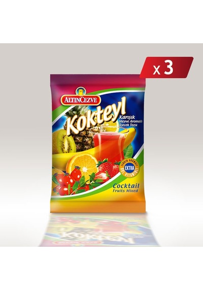 Kokteyl Karışık Meyve Aromalı İçecek Tozu 250 Gr x 3 Adet