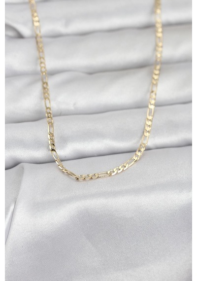 Cm 14k Gold Renk İnce Kuşgözü Zincir Model 60 Cm Kadın Kolye Çok Renkli