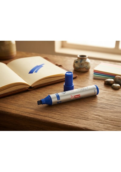 Mikro 2'li Set Mr-6010 Super Wide 10mm Permanent Marker Kalın Uçlu Kalıcı Kalem Mavi