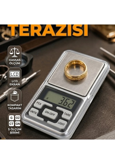 300g Kapasiteli Dijital Cep Terazisi 5 Ölçüm Birimi, Tare Ve Pcs Renkli