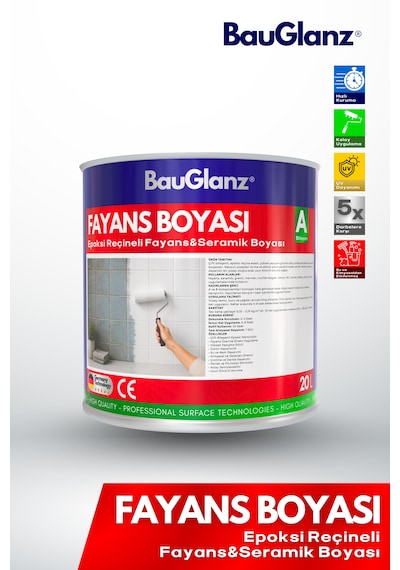 Epoksi Fayans Ve Seramik Boyası 2k Banyo, Mutfak, Tezgâh Ve Balkon İçin Parlak Dönüşüm Boyası -