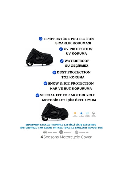 Honda Nx 500 İle Uyumlu Motosiklet Brandası,arka Çanta Uyumlu Motor Branda,siyah Genel