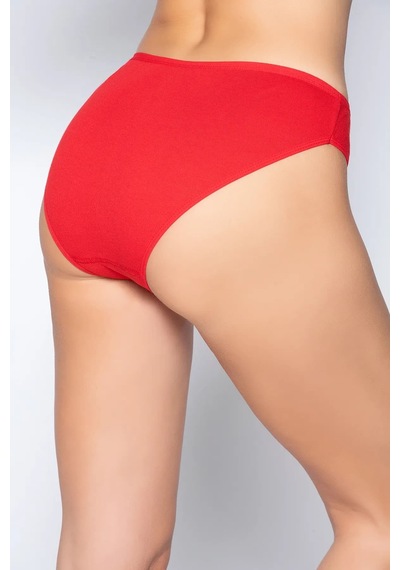 Hepsine Rakip 6'lı Tutku Kadın Pamuklu Fiyonklu İnce Bel Bikini Külot Seti Kırmızı