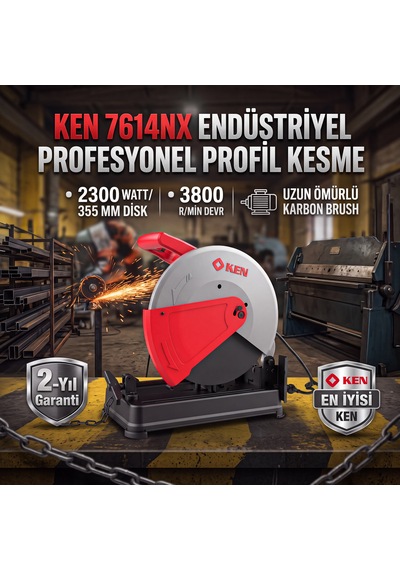 Ken 7614NX Profil Kesme 2300W 355 MM Dairesel Tranjer