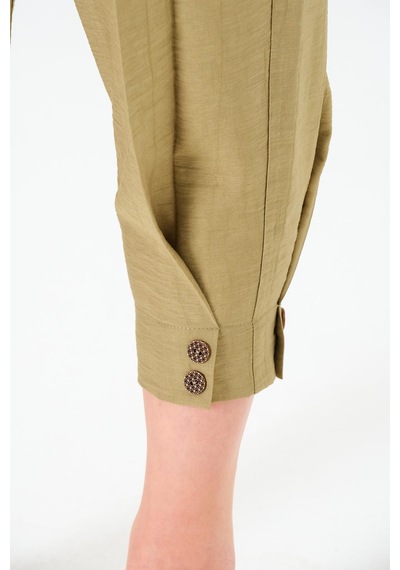 Sortie Collection Paça Düğmeli Pantolon Haki