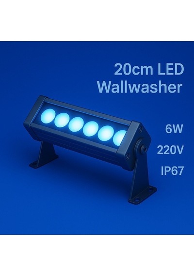 20cm 6w Led Wallwasher Mavi Dış Cephe, Minare, Bahçe Aydınlatma Iç-dış Kullanım Ip65
