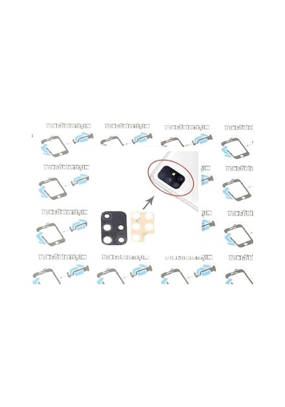 Samsung Uyumlu Galaxy M51 (M515) Arka Kamera Camı Lens Yapışkanlı (525904405)