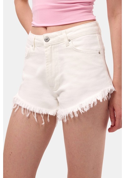 Itsbasic Kadın Kırık Beyaz 7s6-101 Mini Paça Püsküllü Denim Şort
