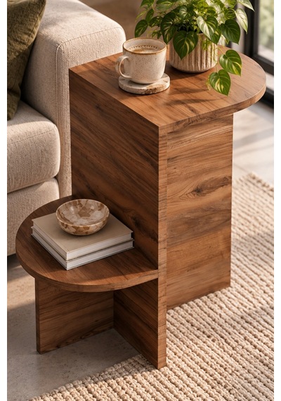Sulorahome Yan Sehpa Kahverengi 53x35 Cm
