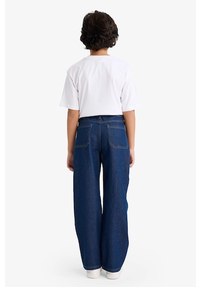 Defacto Erkek Çocuk Wide Leg Düz Paça Jean Pantolon F9384a826smnm34 Mavi-nm34