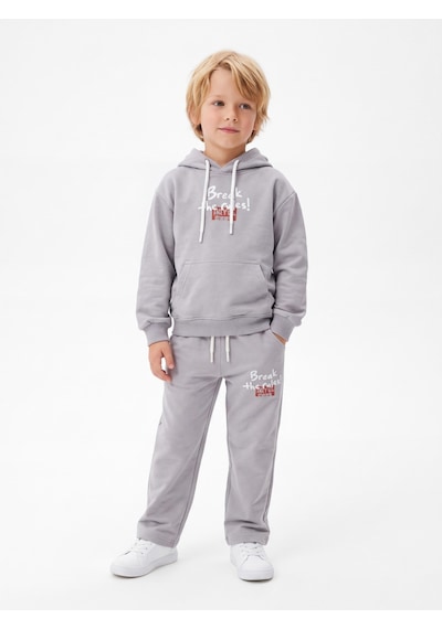 Toontoy Kids Toontoy Erkek Çocuk Kapüşonlu Break The Rules Baskılı Eşofman Takım Gri Toontoy Kids Toontoy Erkek Çocuk Kapüşonlu Break The Rules Baskılı Eşofman Takım Gri