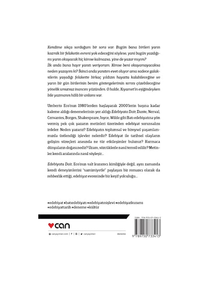 Edebiyata Dair - Umberto Eco -  Can Yayınları