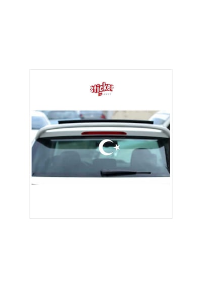 Ay Yıldız Beyaz Sticker