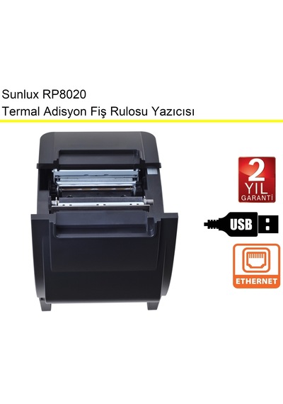 Sunlux Rp8020 Adisyon Rulo Fiş Yazıcısı Kağıt Genişiliği:80 Mm