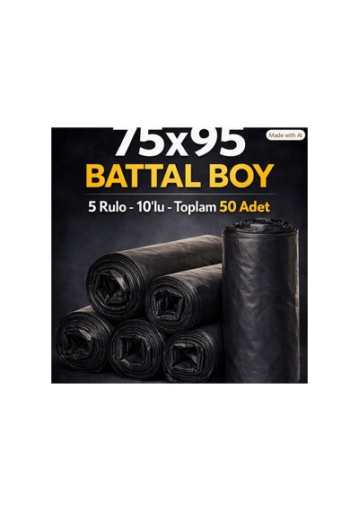 Battal Boy Çöp Poşeti 75 95 Cm 10 Lu 5 Paket Toplam 50 Adet