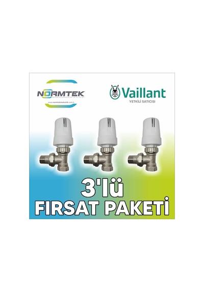 Vaillant Köşe Termostatik Radyatör Vanası 1/2" (3'Lü Paket)