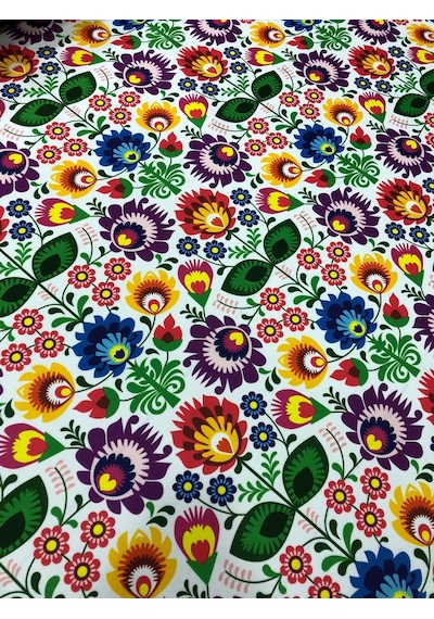 Enesar Home Botanik Çiçek Desenli Dijital Baskılı Kumaş 100 x 140 cm
