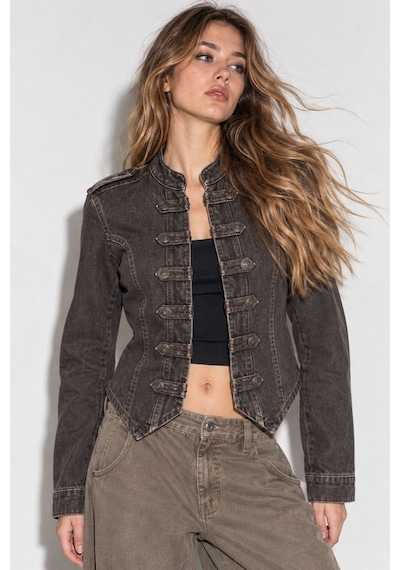Hiccup Düğmeli Denim Ceket Kahverengi
