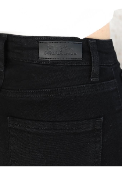 Kadın Siyah Süper Skinny Fit Esnek Likralı Denim Jean Kot Pantol