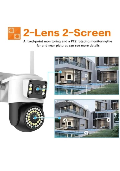 Yeni Çift Lens Kablosuz Ip Kamera Güvenlik Kamerası