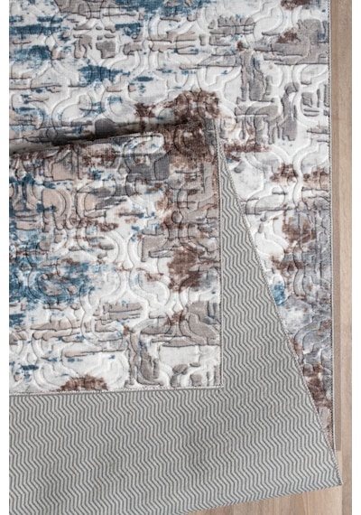 Raschel Carpet Mavi-kahve Emboss Çökme Kalın Yumuşak Kaymaz Özel Taban Halı Yolluk