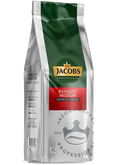 Jacobs Banquet Medium Çekirdek Kahve 1kg Espresso Beans Çekirdek Kahve 12'li