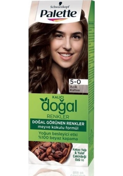 Palette 5 - 0 Açık Kahve Kalıcı Doğal Renkler Saç Boyası