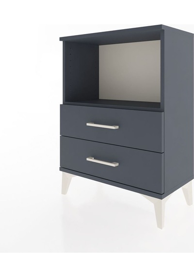 Arges Komodin 2 Çekmeceli 60x30x80 Antrasit-antrasit Antrasit