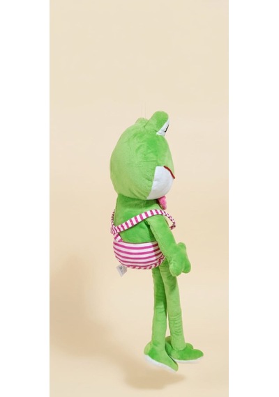 Peluş Uzun Bacaklı Kurbağa-60 Cm Pembe - Yeşil