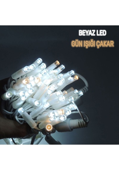 Dış Mekan Led Aydınlatma 10m Ağaç Işığı 100l Beyaz Gün Işığı Flaş