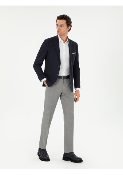 Cacharel Gri Slim Fit Yün Klasik Pantolon