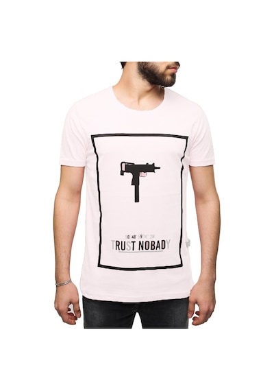 Madmext Madmext Uzi Baskılı Beyaz Tişört 2533-Beyaz