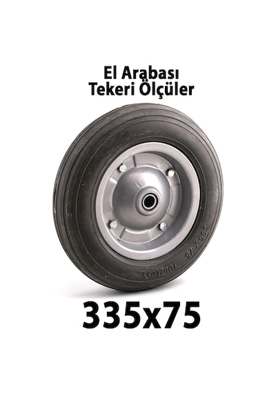 Lexroo Metal Jantlı Bilyalı Dolgu Teker Patlamaz Tekerlek El Arabası Yük Taşıma İçin Dayanıklı