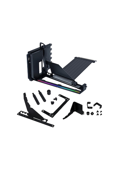 Lian Li Atx Pc Kasası 4 Yuvalı Dikey Gpu Kiti Vg4v4 - Premium Gen 5 Yükseltici Kablo Pcı-e 5.0 X16-200mm, Pcıe 3.0/4.0 Uyumlu, Ayarlanabilir Konum - Çoğu Pc Kasasına Uyar Vg4v4 Siyah
