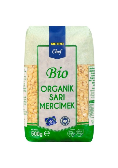 Metro Chef Bio Sarı Mercimek 500 G Organik Bakliyat 2'li Ekonomik Paket - 2 Adet Tarı
