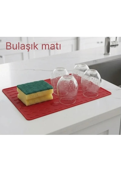 Silikon Bulaşık Kurulama Matı 30 40 Cm Gıdaya Uygun Uzun Ömürlü 4887 Renkli