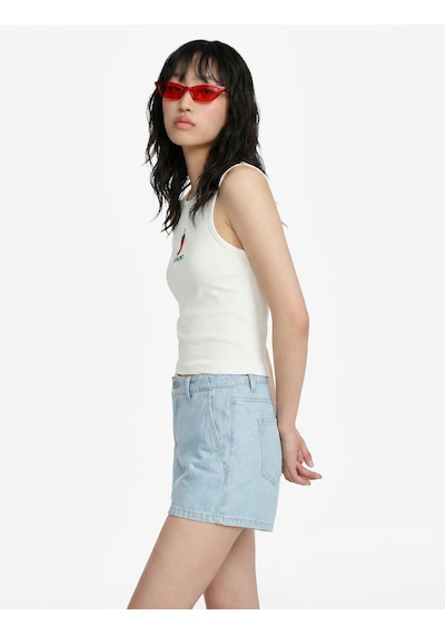 Koton Pamuklu Düşük Bel Chino Cepli Rahat Kalıp Mini Denim Şort Açık İndigo 6sal40286md