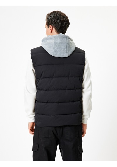 Koton Şişme Yelek Slim Fit Fermuarlı Siyah 5wam20026hw Siyah