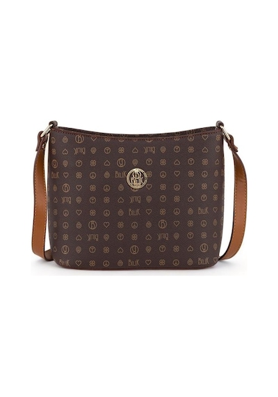 Bilik Deri Monogram Kahve/taba Kadın Çapraz Askılı Çanta Nv 1008- Kahverengi - Taba