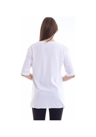 Winmoda34 Oversıze Tshirt Beyaz