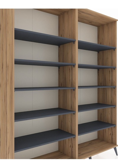 Hyperion Gardrop 10 Raflı 176x44x221 Çam-çam/antrasit Çam/antrasit Hyperion Gardrop 10 Raflı 176x44x221 Çam-çam/antrasit Çam/antrasit