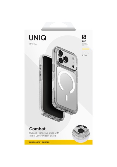 Apple iPhone Uyumlu 18 Pro Kılıf Combat Üç Katmanlı Shocksorb Teknolojisi Magsafe Soft Ve Pürüzsüz Kapak Şeffaf Apple iPhone Uyumlu 18 Pro Kılıf Combat Üç Katmanlı Shocksorb Teknolojisi Magsafe Soft Ve Pürüzsüz Kapak Şeffaf