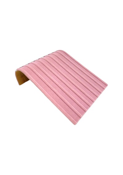 Bileklik Standı Oval Bileklik Organizeri Pembe Süet Kumaş Kaplama Pembe